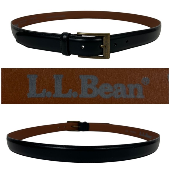 L.L. Bean Other - L.L. Bean Black Full Grain Leather Made In USA Belt Mens Size 38 Casual EUC